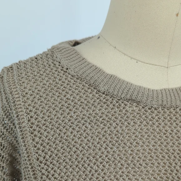01390 Eileen Fisher Knit Long Sleeve Sweater Tan size PSmall coastal grandma - Picture 3 of 5